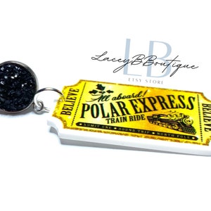 Christmas Polar Express Ticket Earrings