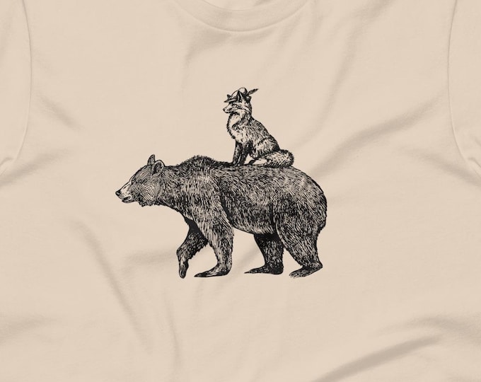 Robin Hood & Little John Shirt • Funny Fox and Bear T-shirt • Funny Wildlife Gift • Robin Hood Tee Shirt