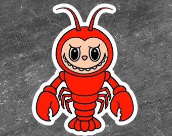Funny Labubu Lobster Sticker - 3-inch Kiss-Cut