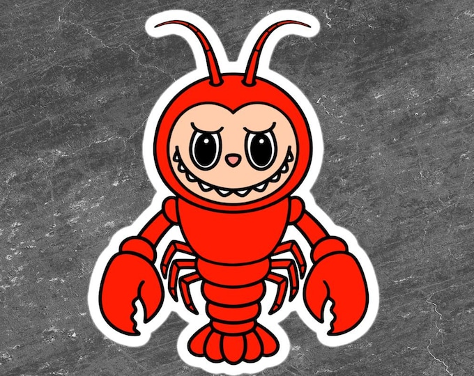 Funny Labubu Lobster Sticker - 3-inch Kiss-Cut