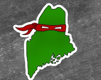 Ninja Turtle Maine State Sticker - 3-inch Kiss-Cut Souvenir