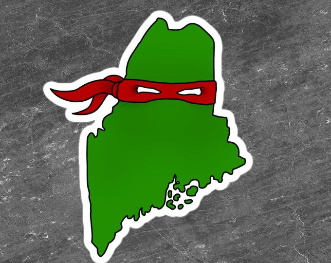 Ninja Turtle Maine State Sticker - 3-inch Kiss-Cut Souvenir