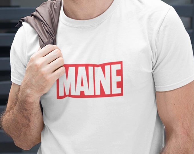 Maine Marvel Shirt - Mainer T-Shirt - Maine Comic Tee - Portland Maine Gift and Souvenir - Funny Mainer Tshirt