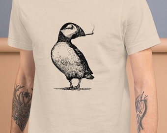 Funny 420 Puffin Shirt - Puffin Smoking Weed - 420 Apparel - Cannabis Gift - Funny Maine T-shirt