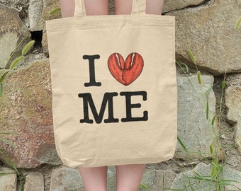 I Love Maine Tote Bag – Organic Cotton Lobster Handbag