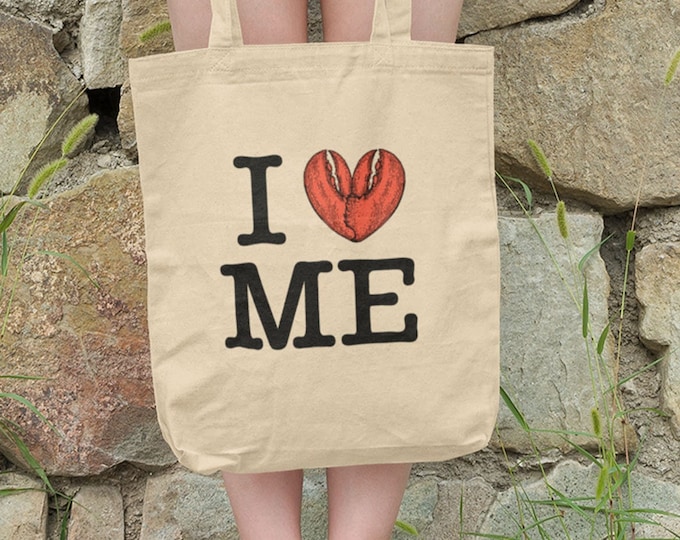 I Love Maine Tote Bag – Organic Cotton Lobster Handbag