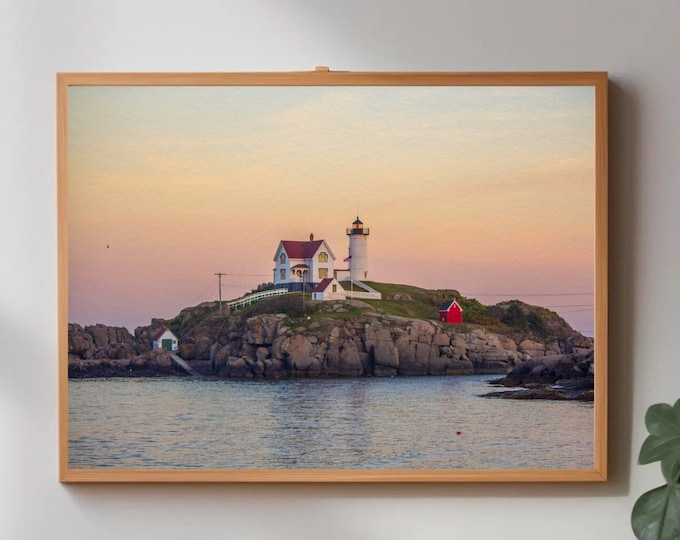 Nubble Lighthouse Sunset Photo Print – York Maine Art