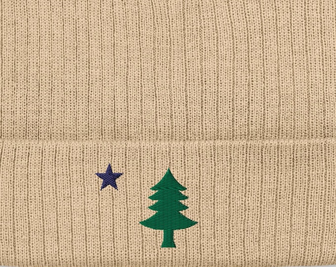 Embroidered Maine Flag Beanie – Vintage 1901 Design