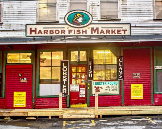 Portland Harbor Fish Market Photography Print – Rustic Maine Wall Art