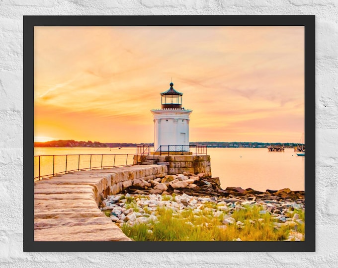Sunrise at Bug Light • South Portland Maine Lighthouse Photo Print • Bug Light Wall Art & Canvas Print • Maine Photography and Home Decor