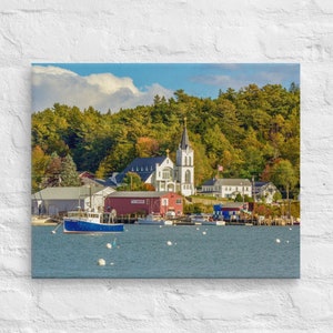 Boothbay Harbor Photo Print - Coastal Maine Photography Print - Lobster Boat Decor - Maine Waterfront Wall Art