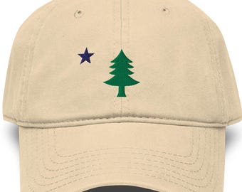 Embroidered Maine Flag Hat • 1901 Vintage Maine State Flag Design