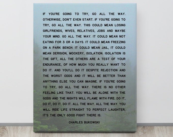 Charles Bukowski Poem Print - Inspirational Literary Wall Art