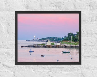 Sunset at Willard Beach and Portland Head Light - South Portland Maine Lighthouse Photo Print - Maine Art Print - Maine Photography
