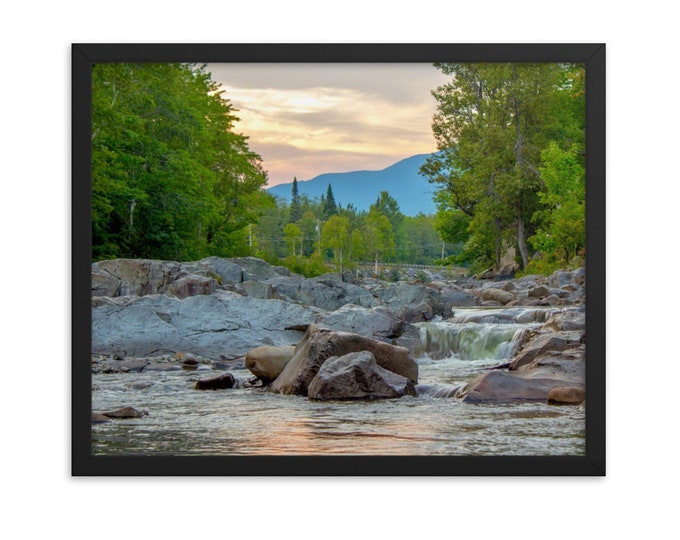 Sugarloaf Maine Photography Print - Sunset on Carrabassett River