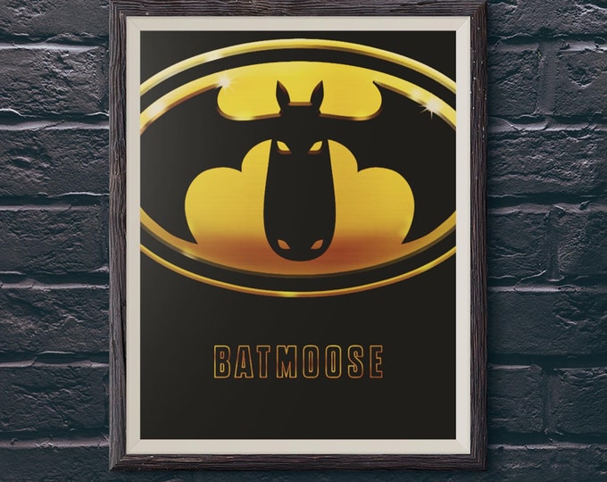 Batmoose Movie Poster – Funny Maine Moose Wall Art