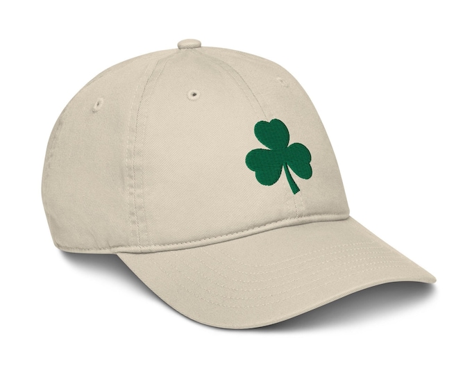 Celtic Shamrock Hat - Organic Cotton Embroidered Baseball Cap
