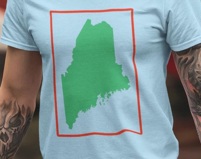 Maine Atlas Shirt • State of Maine Map T-shirt • Mainer Gift • Vacationland Apparel