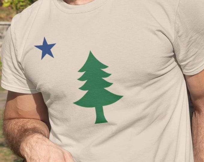 Vintage Maine Flag Shirt • State of Maine 1901 Flag T-Shirt • Pine Tree and Star Tee