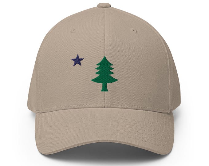 Maine Flag Flexfit Hat • Vintage 1901 Pine Tree Baseball Cap • Vintage Maine Flag Hat
