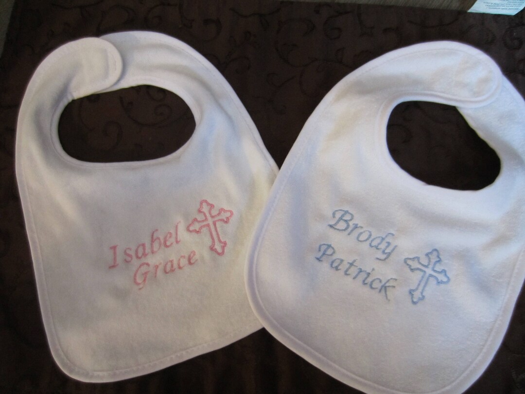Baptism Bibs Etsy