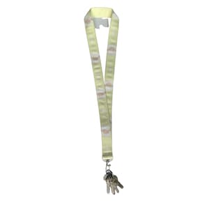 Sheep & Cross Fabric, Blue Pink or Yellow, Key Lanyard, Neck Lanyard, Long Keychain Strap