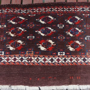 Superb Antique Hand Knotted  VERY FINE Tribal Turkoman Yomud Juval CHUVAL Tekke Wool  Bag Face Rug
