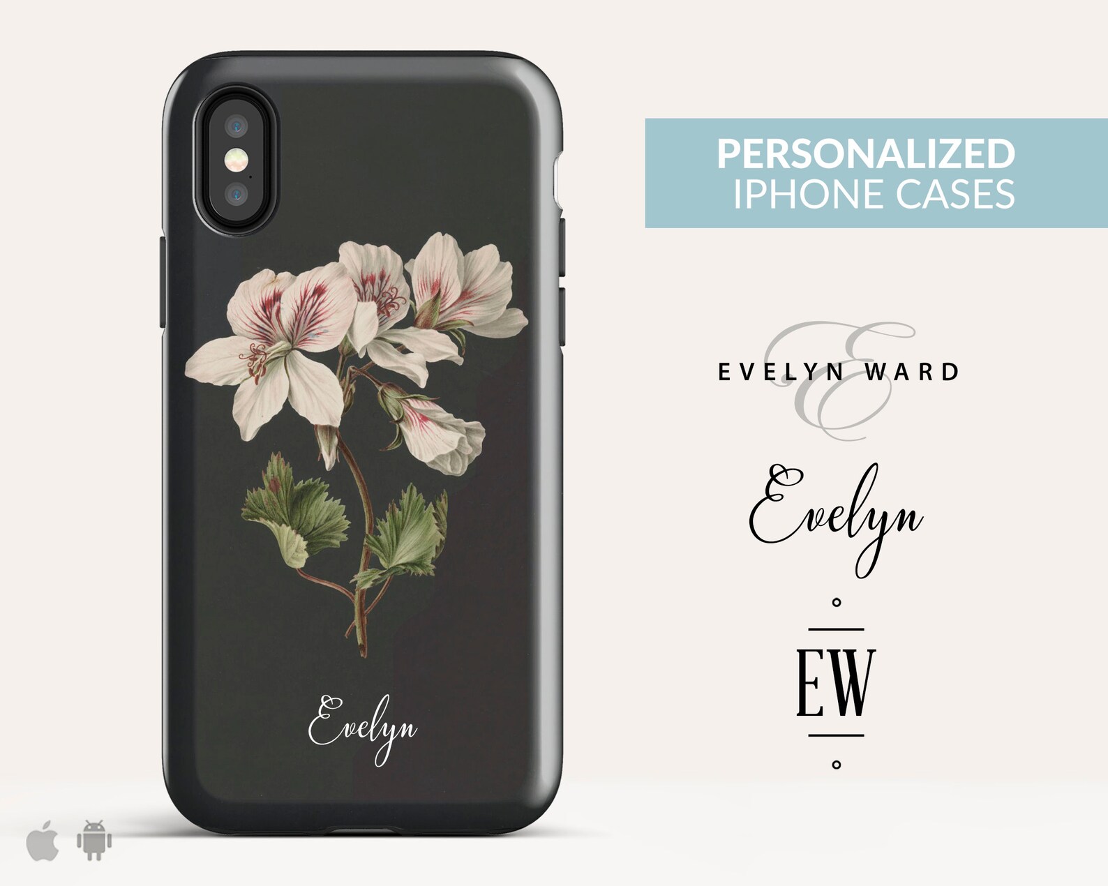 Custom Name iPhone XS case iPhone XR case Custom Initials Etsy