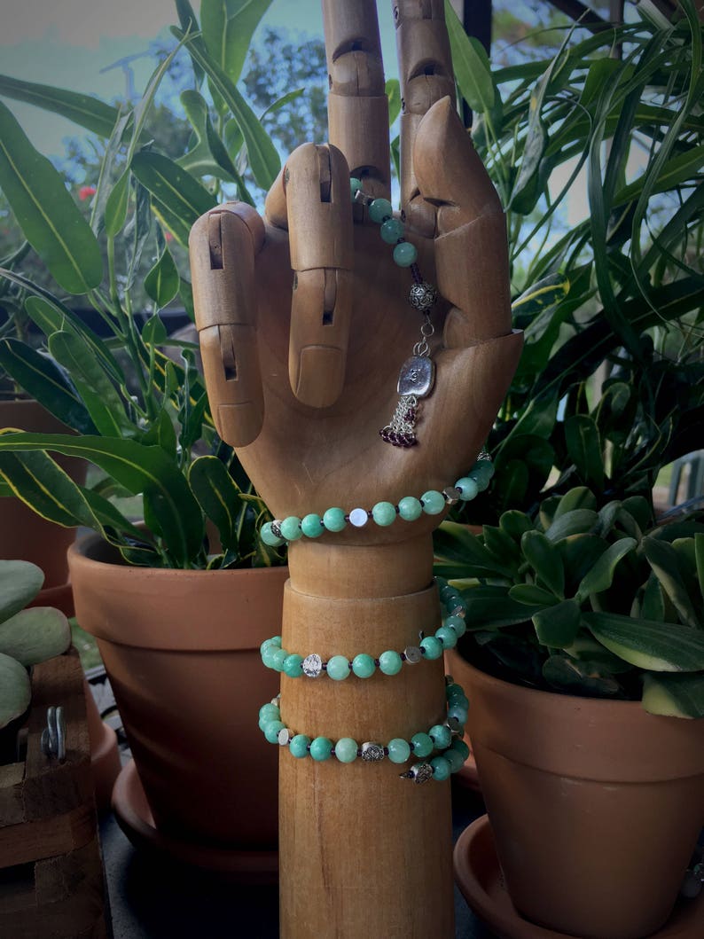 108-Bead Aventurine Wrist Mala handmade