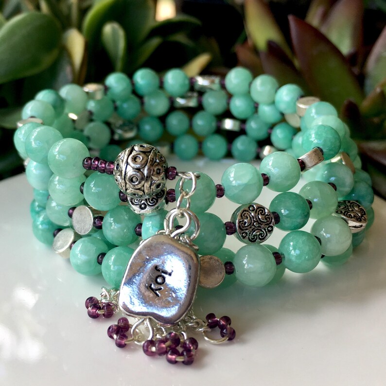 108-Bead Aventurine Wrist Mala handmade