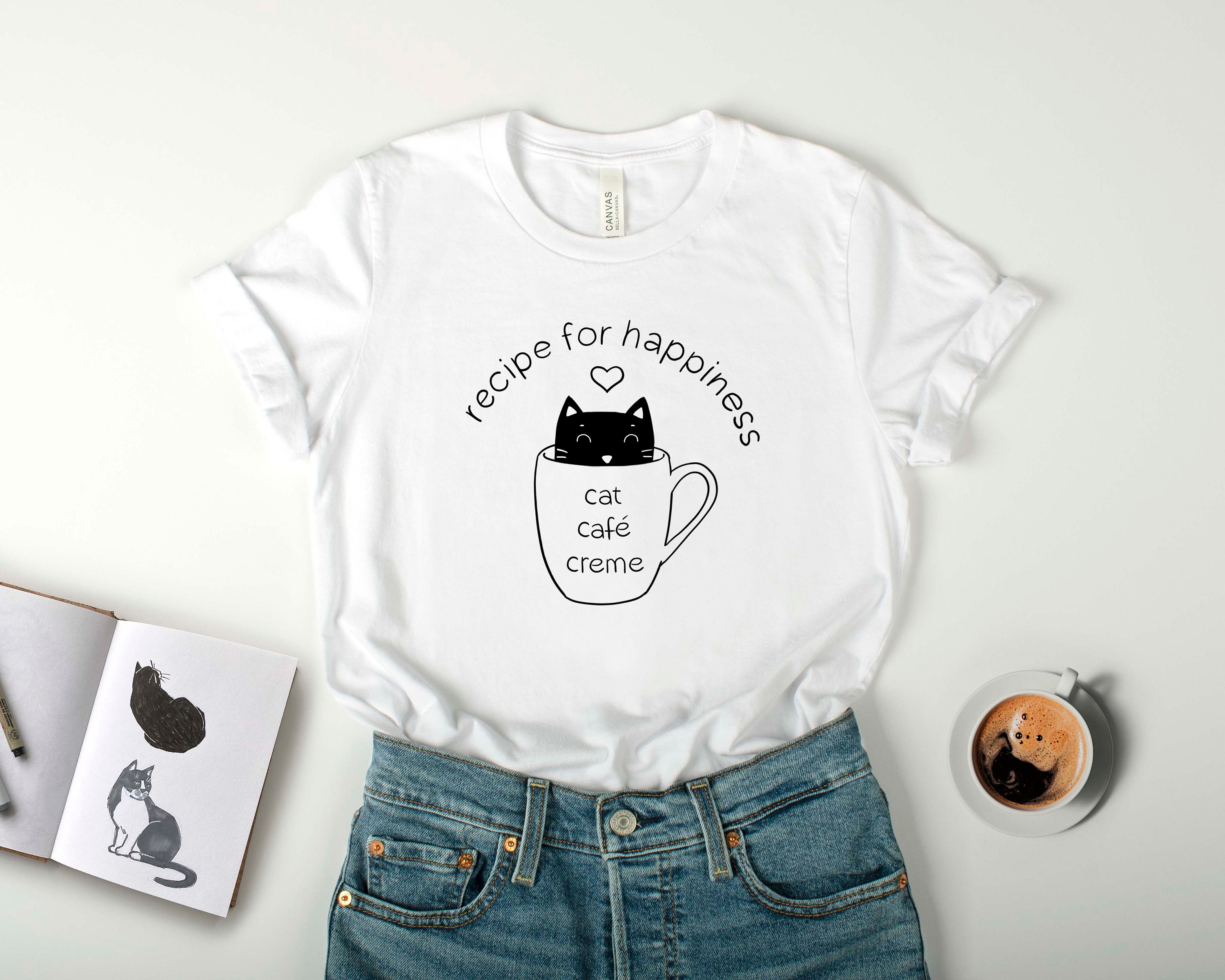 Bopæl en million Løft dig op Cat Cafe Creme T-shirt Cute Cat Mom Shirt Gift for Cat - Etsy