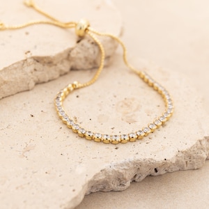 Gold Filled Tennis Bracelet, CZ Tennis Bracelet, 14K Gold Filled Bracelet, CZ Bracelet, Women&#39;s Bracelet, Layering Bracelet, Gold Bracelet