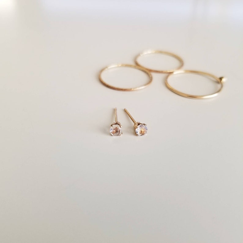 3mm 14k gold stud earrings