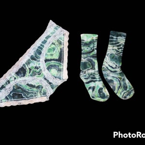 Green geode panties and socks set