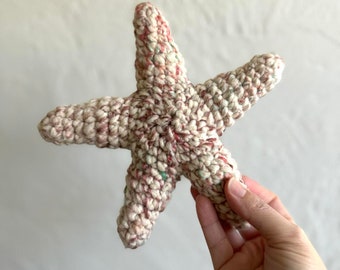 Crocheted Starfish Decor, light sand colors