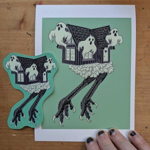 Baba Yagas House Archival Print + Sticker