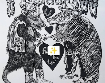 Yeehaw F The Law Archival Print + Sticker