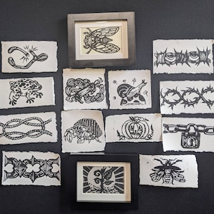 Mini Linocut Prints (Framed and Unframed)