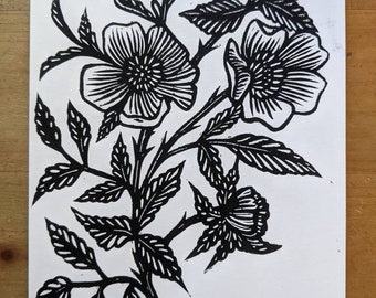 Floral Relief Print