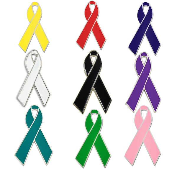 Color Ribbon Awareness Enamel  Lapel Pin