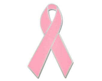 Breast Cancer Awareness Ribbon Pink Enamel Lapel Pin