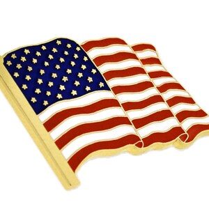 Waving American Flag Lapel Pin Silver or Gold image 5