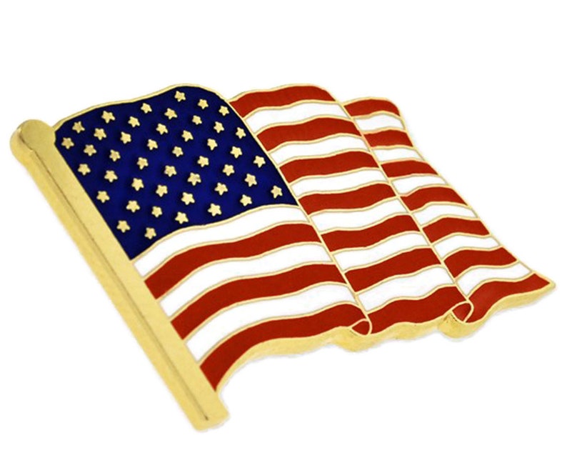 Waving American Flag Lapel Pin Silver or Gold image 5