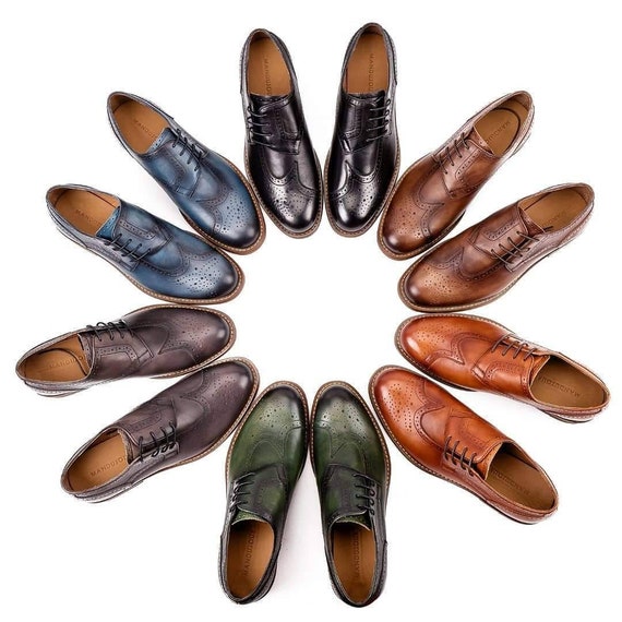 Handcrafted Genuine Leather Wingtip Shoes for Men