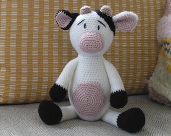 Crochet Amigurumi Cow Pattern, Crochet Cute Cow Plushie, Gift for Baby, Nursery Gift, Instant download, softies, English PDF Pattern,