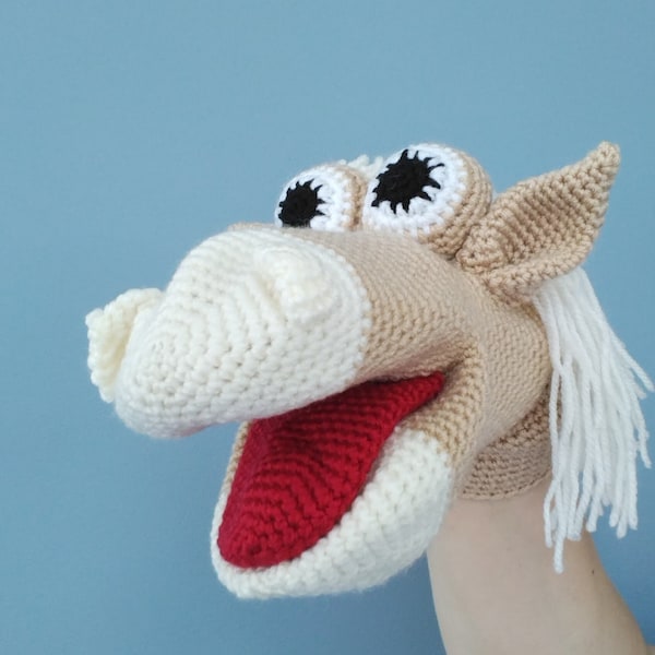 Crochet Pattern for a Horse Hand Puppet, Amigurumi Horse Puppet pattern, Instant download, plushie pattern, English PDF,