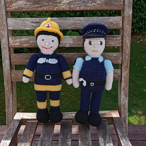Crochet Pattern Fireman, Policeman Toy Softie, Amigurumi Fireman pattern, Fireman, Policeman, Instant download, softies, PDF, free shipping