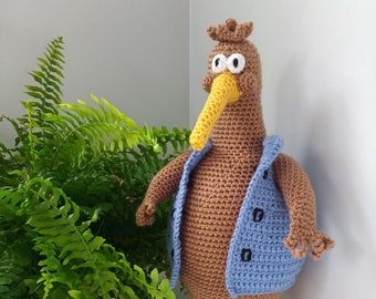 Goodnight Kiwi Crochet Toy Pattern, Amigurumi Plush Softie, Intermediate Level English PDF,