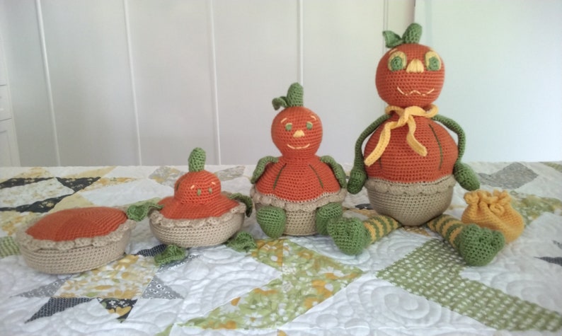 Percy Squashman Halloween Crochet Toy Pattern, Amigurumi PDF, Pumpkin Pie Man, Thanksgiving Pie, Percy Squashman story PDF included image 7