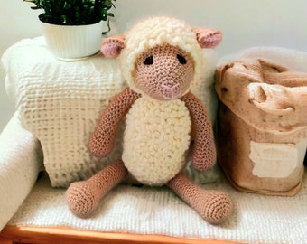 Crochet Toy Lamb Pattern, Amigurumi Lamb pattern, Instant download, Wally the Lamb, Gift for crafters, PDF, free shipping.